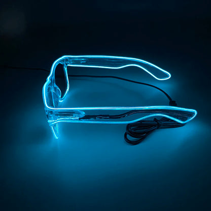 Light Up Led Glasses Neon Party Luminous Glasses EL Wire Glowing Sunglasses Novelty Gift for Adult Glow Bright Light Supplies