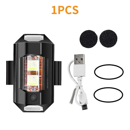 Motorcycle Light Drone Strobe Light 7 Color Mini USB LED Anti-Collision Bike Aircraft Night Flying Flashing Warning Signal Light