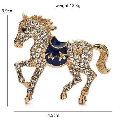Wuli&baby Rhinestone Horse Brooches For Women Men 2-color Year Of The Horse New Year Animal Party Brooch Pins Gifts
