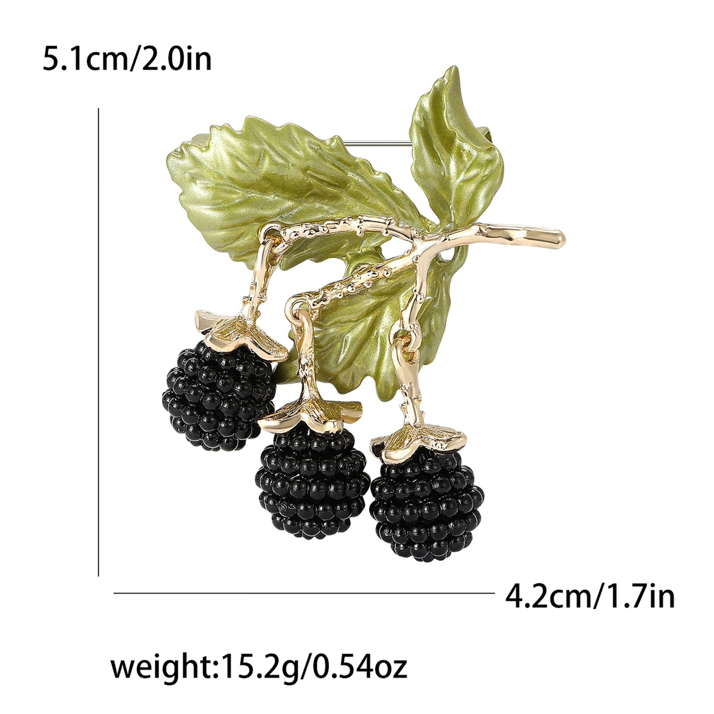 Beaut&Berry Enamel Blackberry Brooches for Women Unisex Fruit Plant Pins Casual Party Accessories New Gifts Friends Decoration