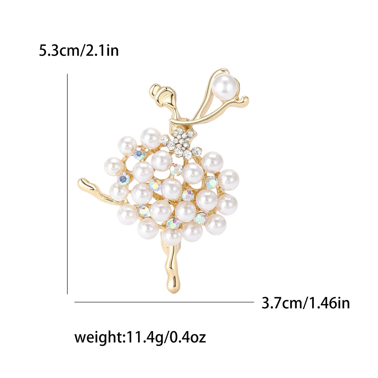 Rhinestone Ballerina Brooches for Women Acrylic Elf Pins Pearl Girls Accessories Office Party Friend Gifts