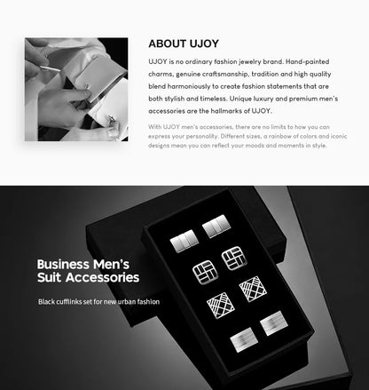 4 Pairs Cufflinks Set CuffLinks For Mens Wedding Souvenirs Groomsmen Gift Man Shirt Cufflink With Box Luxury Jewelry Tie Clips
