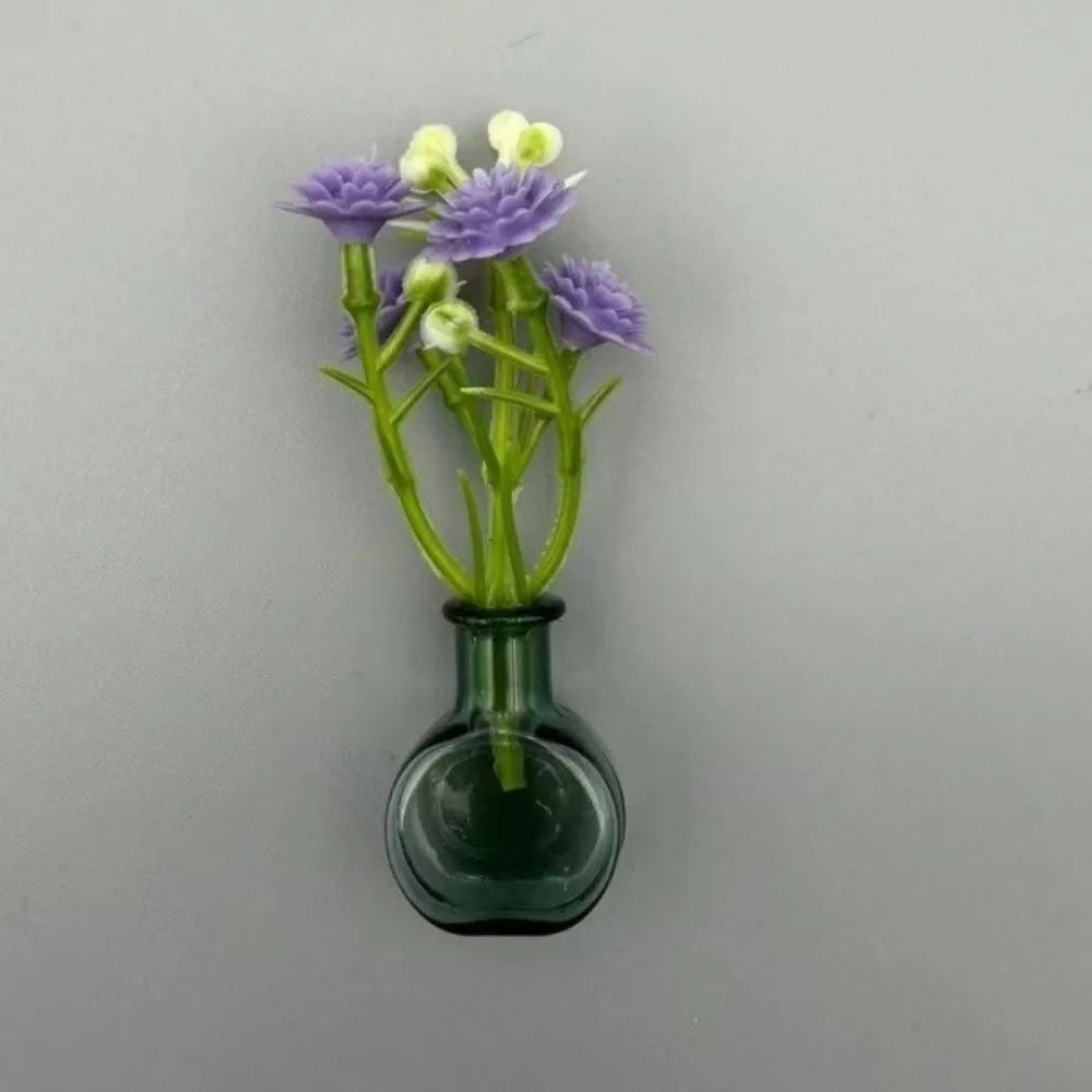 Flower Arrangement 3D Magnetic Vase Sticker Exquisite Decorative Magnetic Glass Vases With Flower Mini Vase Magnets Home