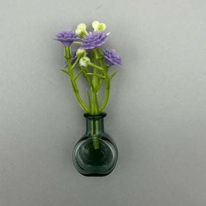 Flower Arrangement 3D Magnetic Vase Sticker Exquisite Decorative Magnetic Glass Vases With Flower Mini Vase Magnets Home