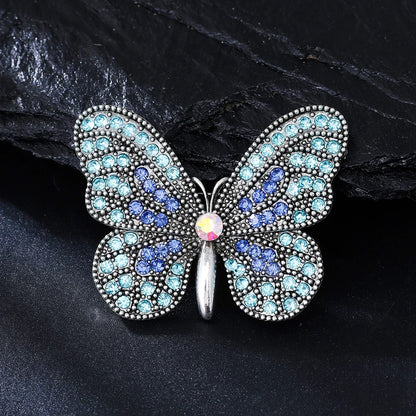 Full of Rhinestone Butterfly Brooches for Women Insect Lapel Pins Casual Party Jewelry Accessories Gifts