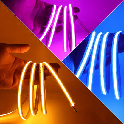 3AA Battery Box COB LED Strip Lights, 5V Flexible COB Strip Light, Flexible Ribbon Diode Tape for Party, Bedroom, Kitchen