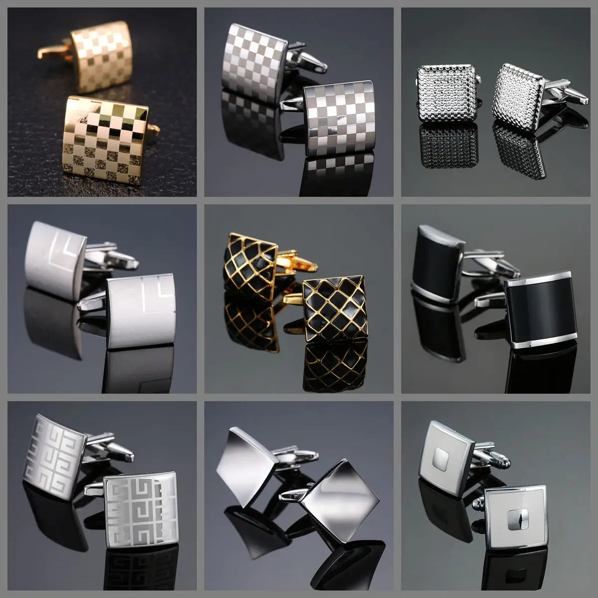 Cufflinks Man Luxury French Cufflinks Button Laser Enamel Gold Silvery Cuffs Retro Metal Buckles For Mens Shirts Tuxedo Studs