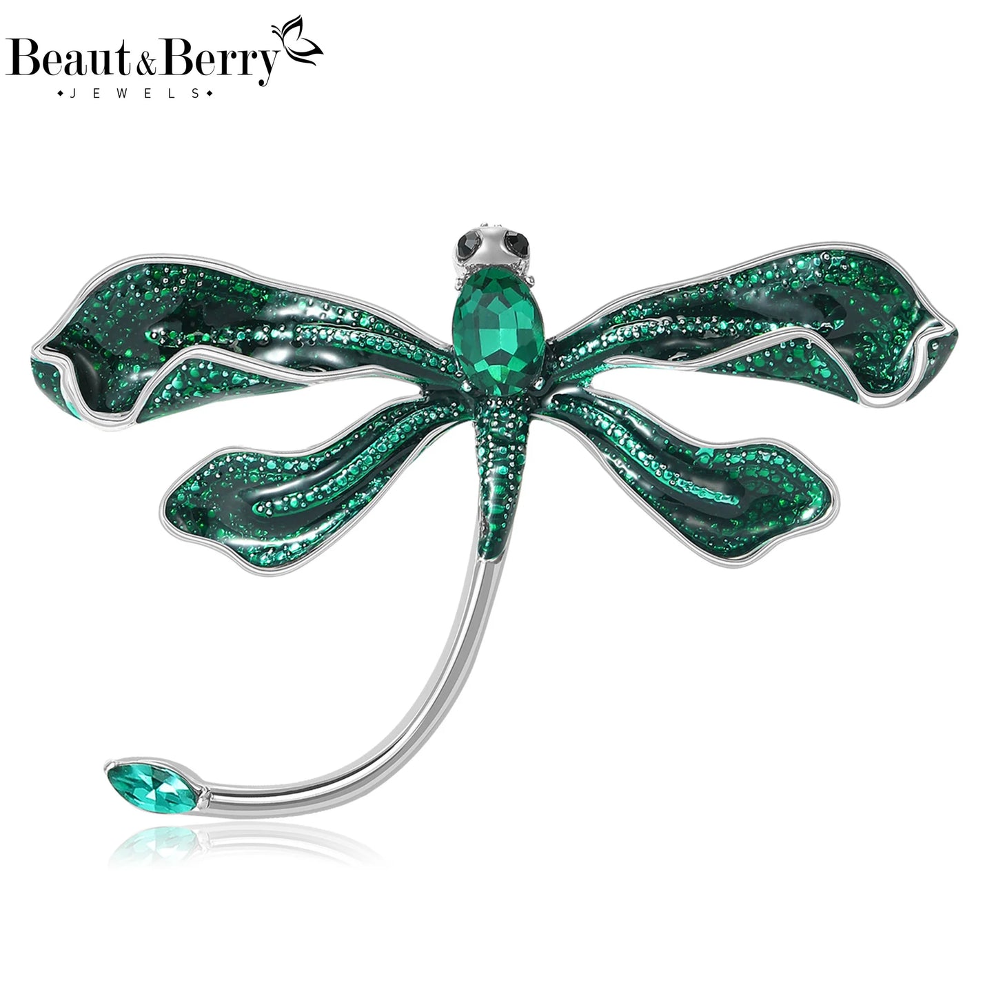Beaut&Berry Luxury Enamel Dragonfly Brooches for Women Unisex Insect Pins Casual Party Jewelry Accessories Gifts Decoration