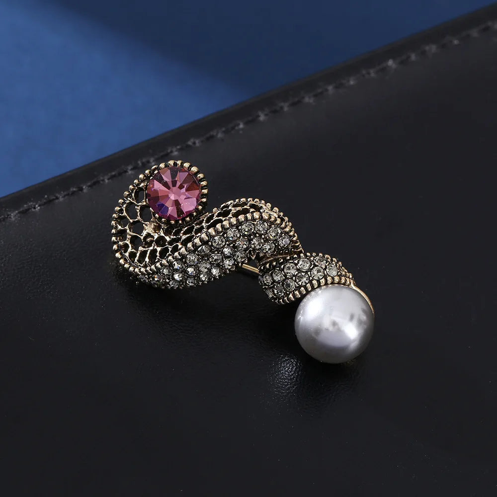 Sun Flower Brooch Pins Crystal Snail Metal Badge 2 Colors Jewelry Accessory For Suit and Dress