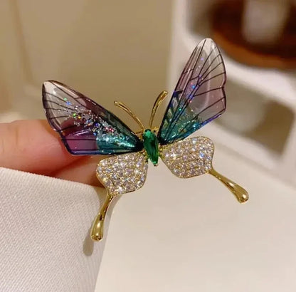 Exquisite Crystal Bird Brooch Women Badges Rhinestone Peacock Open Screen Party Lapel Pin Accessories