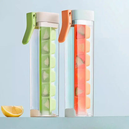 Creative One-Handed Ice Cube Mold Household Ice Making Artifact with 6 Compartments Ice Storage Box for Refrigerator