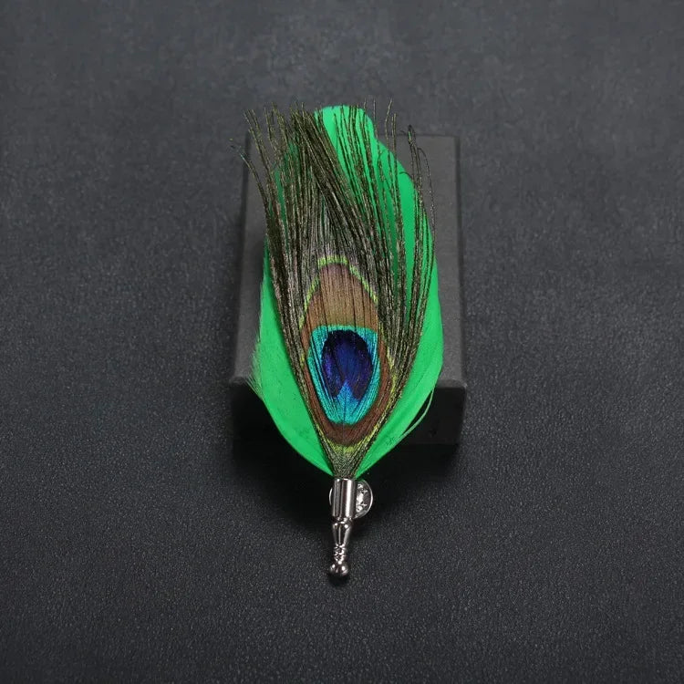i-Remiel Long Needle Brooch Scarf Feather Brooch Korean Men's Jewelry Fabric Brooches and Pins Korea Suit Wedding Accessories