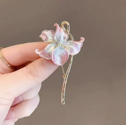 Resin Tulip Brooch for Women Unisex Rhinestone Flower Pin Pearl Plant Lapel Pin Banquet Party Backpack Gifts Jewelry Accessories
