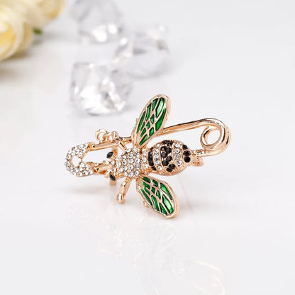 Vintage Bee Insect Lapel Pins Enamel Crystal Rhinestone Insect Brooch For Women Men Jewelry Wholesale