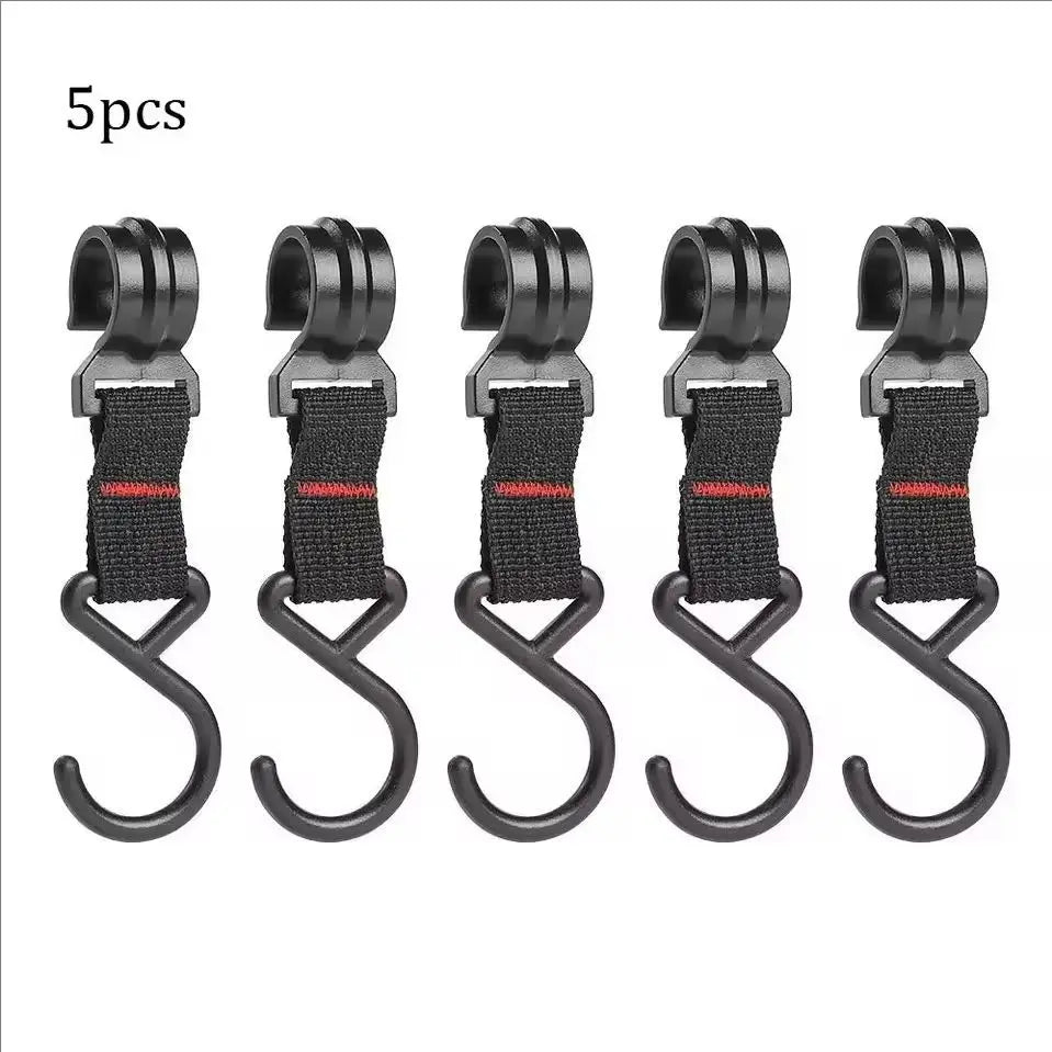 1/5pcs Black Rack Tool Detachable Finishing Hook Pot Pan Hanger Outdoor Camping S-Shaped Hanging Hooks Storage Buckle