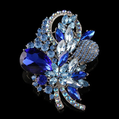 Baroque Luxury Beautiful Openwork Floral Design Brooch for Men and Women, Jewelry Accessories, Wedding Holiday Party Couple Gift