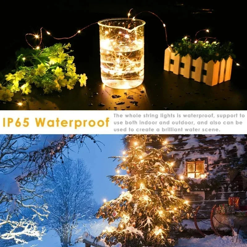 50-300LED Fairy Lights Battery Operated Twinkle String Lights, Copper Wire Dimmable Firefly Lights with Remote Control Timer