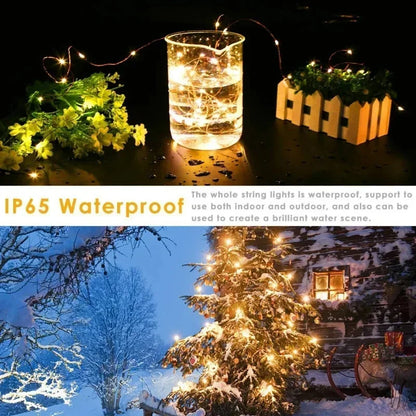 50-300LED Fairy Lights Battery Operated Twinkle String Lights, Copper Wire Dimmable Firefly Lights with Remote Control Timer