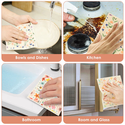 10Pcs Swedish Dishcloth High Water Absorbency Quick Drying Dish Rag Kitchen Cleaning Cloths Dish Towels Wet Dry Dishcloths