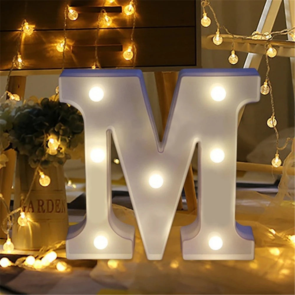 Alphabet LED Night Lights Luminous Number Letter Lamp 16cm Letter Light for Home Wedding Birthday Christmas Party Decoration