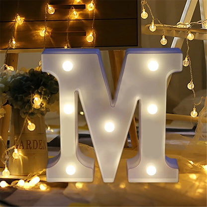 Alphabet LED Night Lights Luminous Number Letter Lamp 16cm Letter Light for Home Wedding Birthday Christmas Party Decoration