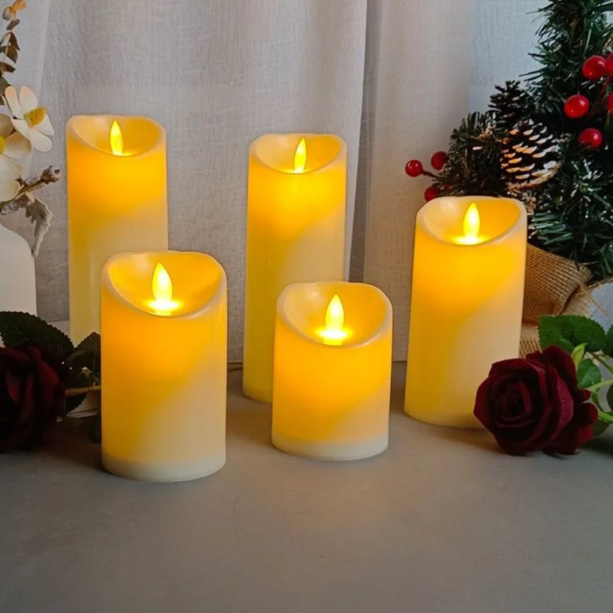 Wholesale LED Flameless Candles Flickering Light for Christmas Wedding Birthday Party Decor, 1–10PCS Battery Operated Candle