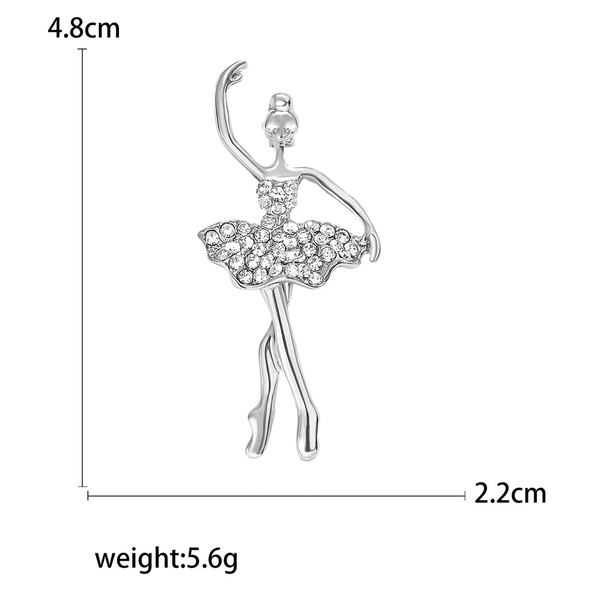 Rhinestone Ballerina Brooches for Women Acrylic Elf Pins Pearl Girls Accessories Office Party Friend Gifts