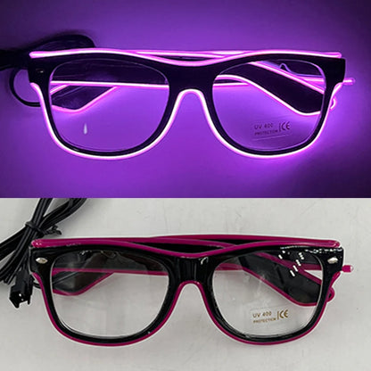 Light Up Led Glasses Neon Party Luminous Glasses EL Wire Glowing Sunglasses Novelty Gift for Adult Glow Bright Light Supplies
