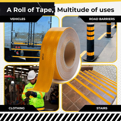 DOT-C2 Reflective Safety Tape Yellow Conspicuity Waterproof Reflector Sticker For Vehicles Trailers Boats Sign