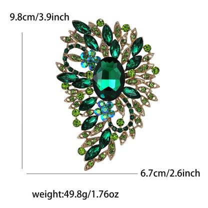 Beaut&Berry Luxury Crystal Large Glass Brooches for Women  Rhinestone Pins Friends Party Gifts Banquet Jewellery Accessories