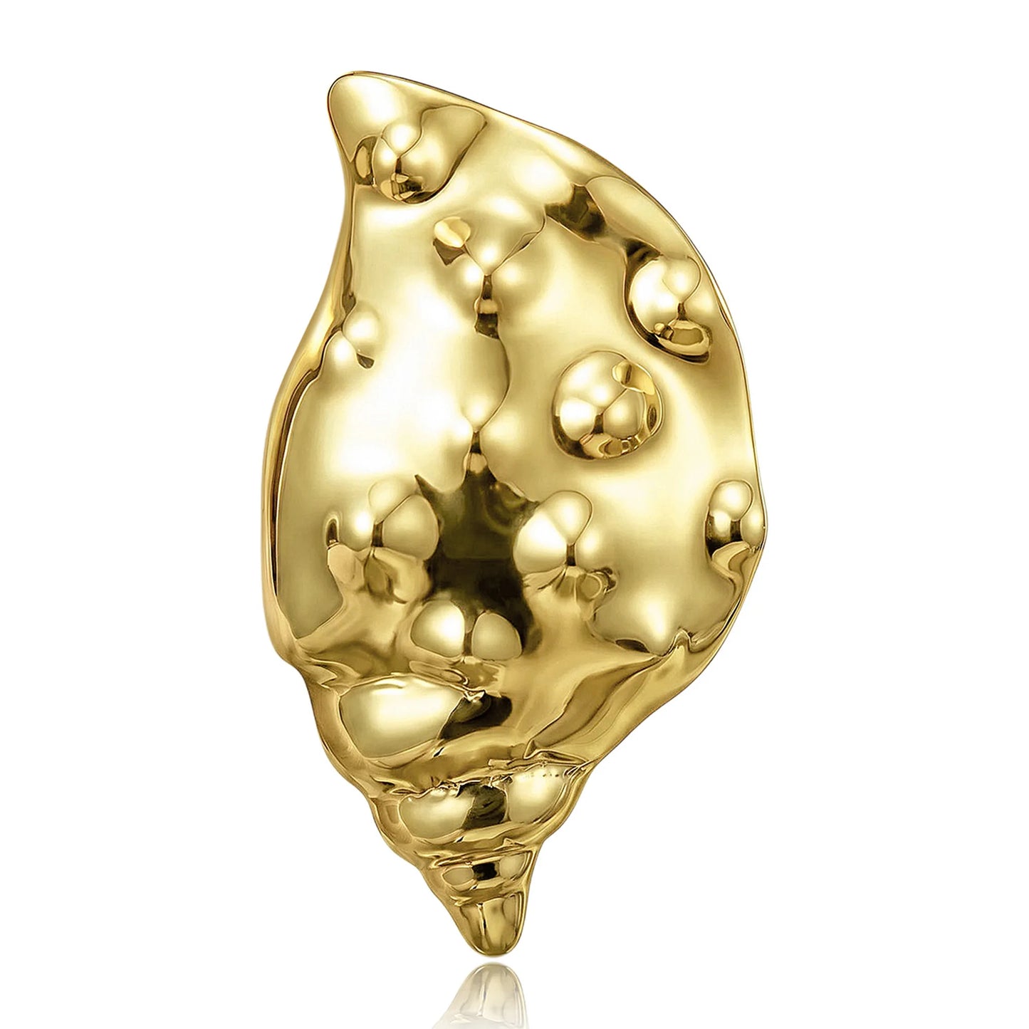 Beaut&Berry Luxury Stainless Steel Conch Brooches for Women Unisex Marine Life Pins Casual Party Jewelry Accessories Gifts