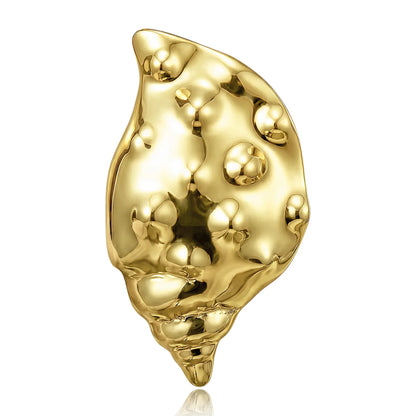 Beaut&Berry Luxury Stainless Steel Conch Brooches for Women Unisex Marine Life Pins Casual Party Jewelry Accessories Gifts