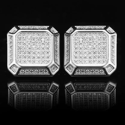 Square Cufflinks Copper Full Zircon Men Formal French Shirt Personalized Light Luxury Business Office Council Banquet Decoration
