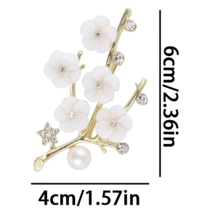 1pc Luxury New Tulip Flower Brooch Elegant Design Sense Rose White Stone Jewelry Collar Pin Jewelry