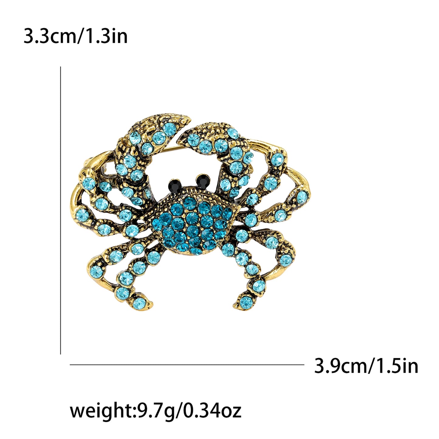 Enamel Rhinestone Crab Brooches For Women Unisex Animal Pins Multi-color Available Casual Party Accessories Gifts