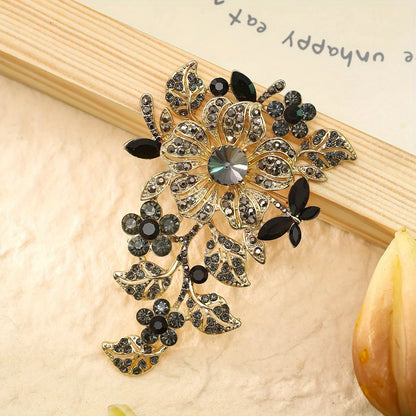 SKEDS Exaggerated Luxury Full Crystal Waterdrop Flower Brooch Pin For Women Men Shining Boutique Decoration Party Wedding Badges