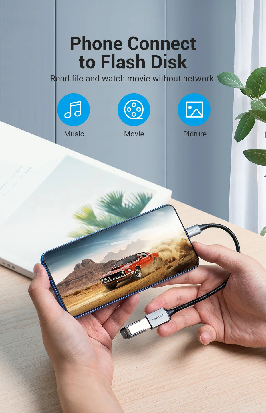 Vention USB C OTG Adapter USB A to Type C Adapter Cable USB3.0 2.0 5Gbps Data Adapter Type-C Converter for MacBook Pro Xiaomi 17