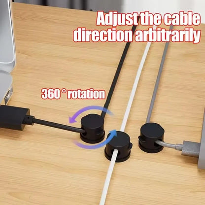 360° Rotatable Magnetic Cable Organizer Desk Cable Clip Cable Holder Wire Keeper Cord Charging Cable Management for Home Office