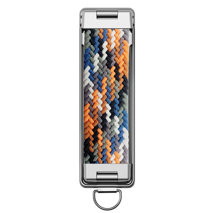 Foldable Sticky Back Phone Stand with Rainbow Strap Breathable Design and Lanyard Hole Multi Functional Portable Holder