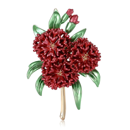 Beaut&Berry Luxury Elegant Enamel Hydrangea Brooches for Women Plant Pins Friends Party Gifts Banquet Jewellery Accessories