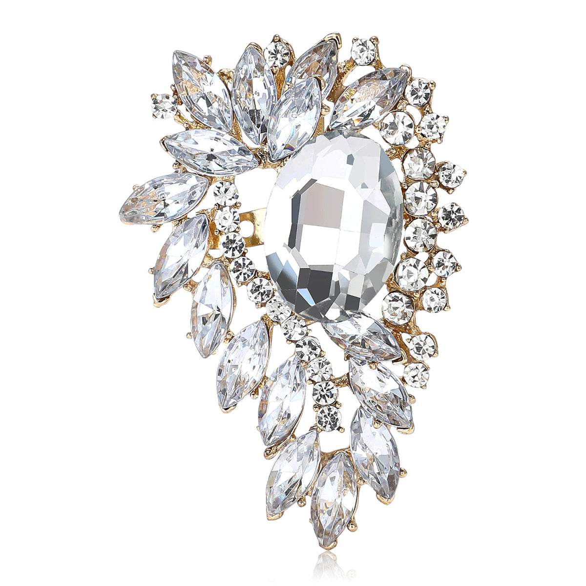 Beaut&Berry Vintage Crystal Glass Brooches for Women Unisex Court Pins Friends Party Gifts Banquet Jewellery Accessories