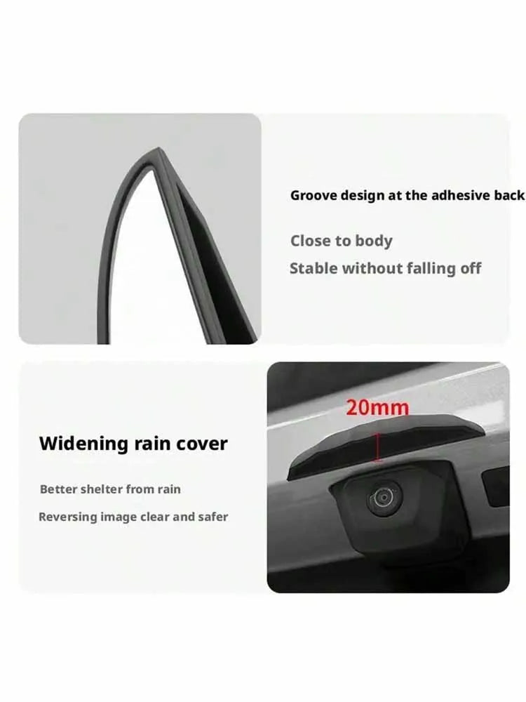Car Rear Camera Rain Cover - Thickened & Widened Silicone, Non-Destructive Installation, Suitable for All Car Car Models, Clear