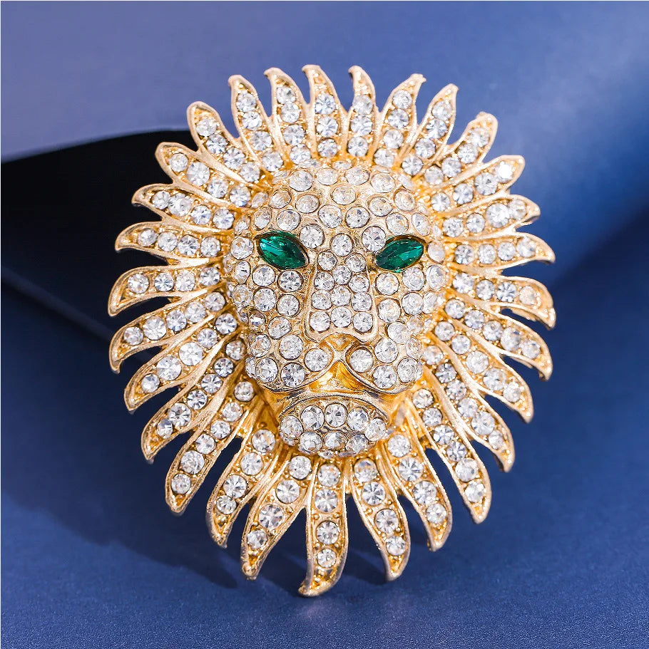 Baroque-style Luxury Vintage Heavy-Duty Lion Animal Design Brooches for Men and Women, Jewelry and Fashion Accessories