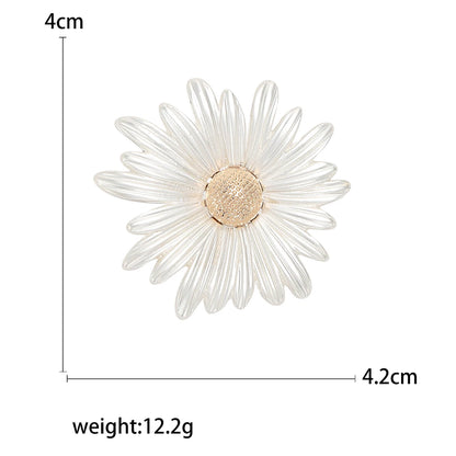 Enamel Sunflower Brooches for Women Unisex Pearl Flower Botanical Pins Banquet Party Backpack Gifts Jewelry Accessories