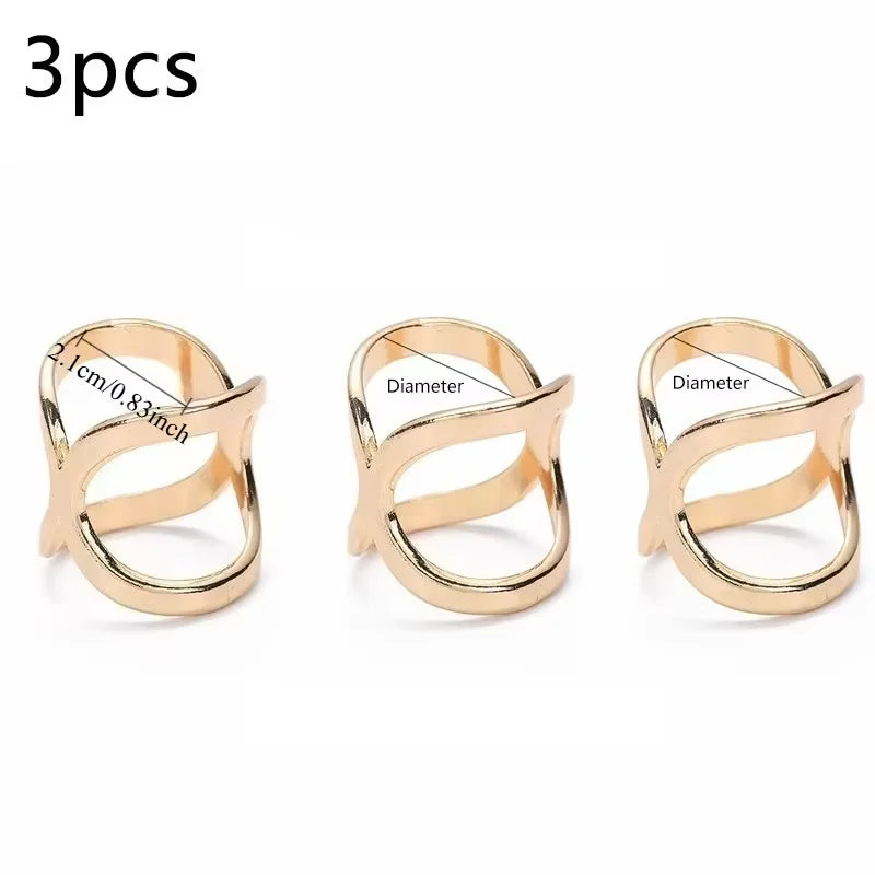 3pcs Creative Mi Wangxing Gold-plated Scarf Buckle Multi-purpose Cross Hollow Glossy Scarf Square Shawl Decorative Buckle