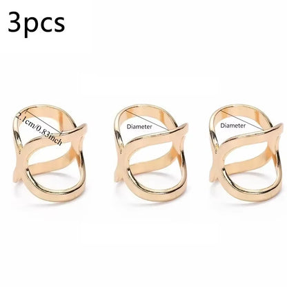 3pcs Creative Mi Wangxing Gold-plated Scarf Buckle Multi-purpose Cross Hollow Glossy Scarf Square Shawl Decorative Buckle
