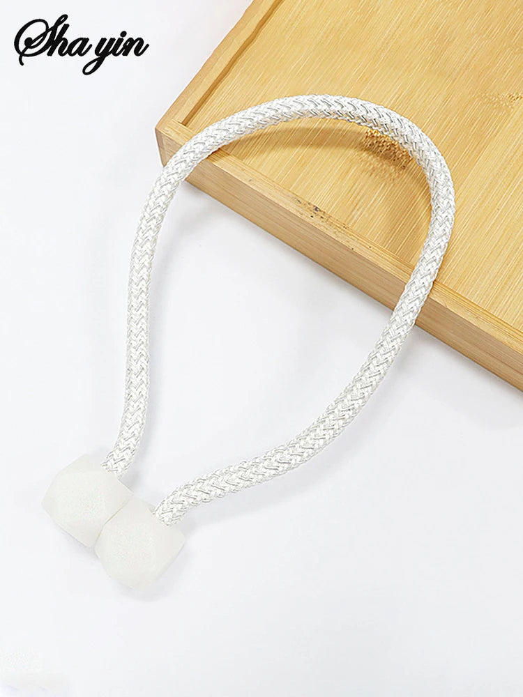 4pcs Curtain Tiebacks with Strong Magnet Thick Rope Design for Bedroom Living Room Kitchen Durable Plastic Home Decor Accessory