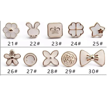 10pcs/Fashion Brooch SetPrevent Accidental Exposure Buttons Brooch Badge Cufflinks Button Detachable Buttons Sewing Accessories
