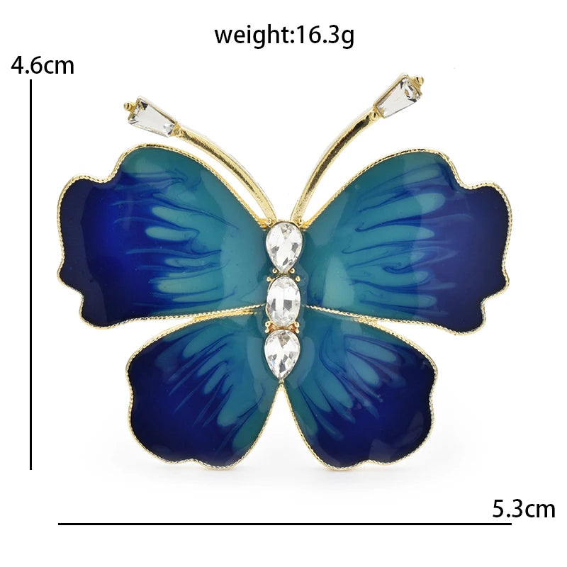 Wuli&baby Beautiful Enamel Butterfly Brooches For Women Unisex 2-color Insects Party Office Brooch Pins Gifts