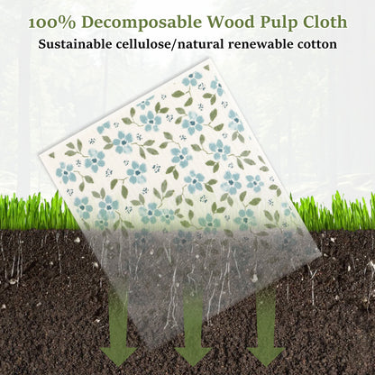 6/12Pcs Swedish Dishcloths Reusable Kitchen Dish Towels Absorbent Dish Rags Biodegradable Soft Cellulose Sponge Washing Cloths